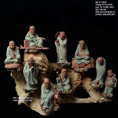 BỘ TƯỢNG THẬP BÁT LA HÁN - SỨ PHẬT SƠN CAO CẤP